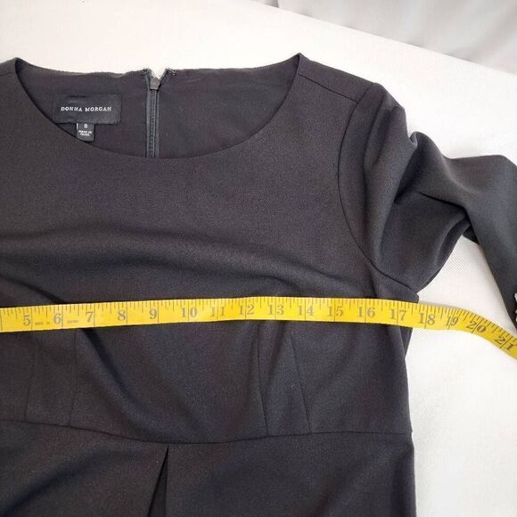 Donna Morgan Size 8 3/4 Sleeve Black Embelished Cuffs Dress I11 - Picture 6 of 12